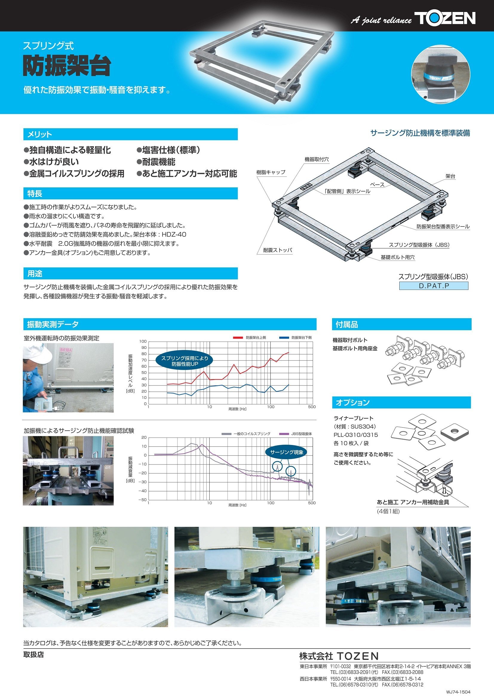 スプリング式防振架台